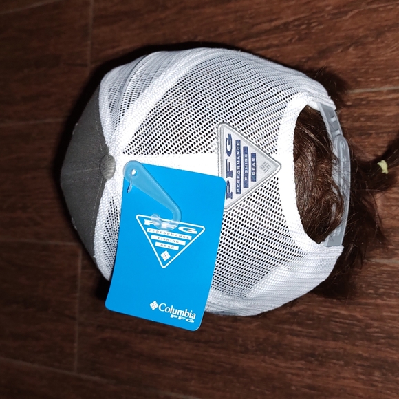 Columbia PFG USA Flag Mesh Back Trucker Hat Cap Unisex White Blue SnapBack NWT - Picture 5 of 9